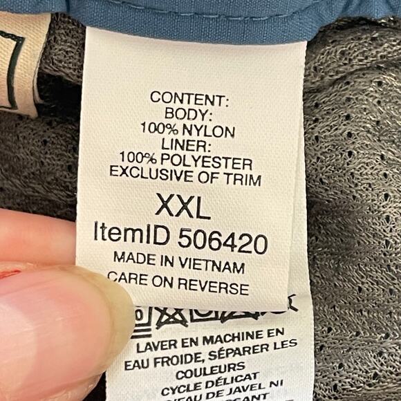LL Bean Shorts Mens XXL 40x8 Blue Nylon Belted Mesh Lined Hybrid Trunks Pockets - Picture 9 of 10